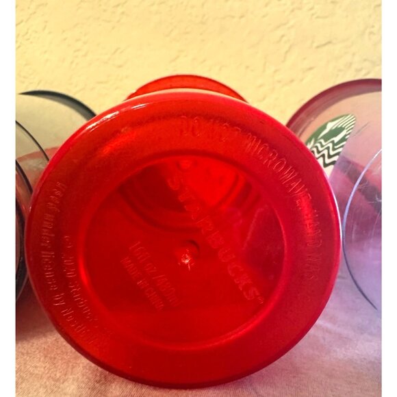 Starbucks 24 Oz Light Blue Diamond Pattern Tumbler With Lid & Red Straw - Picture 5 of 11